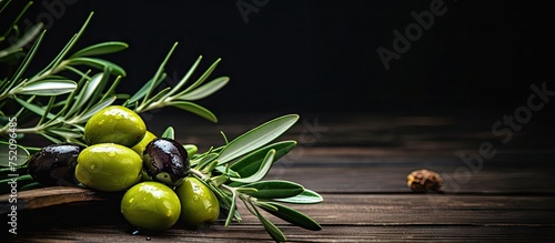 Fresh Green Olive Branch an...
