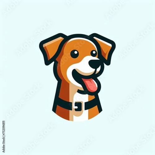 Dog vector flat logo illustration