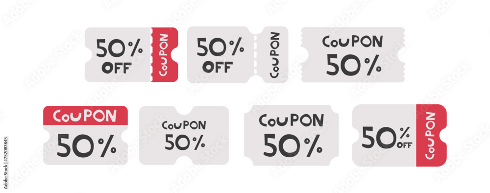 COUPON 2 cute on a white background, vector illustration. COUPON 2 cute on a white background, vector illustration.