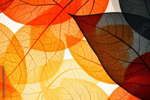 Abstract and artistic leaf pattern, creating a visually striking and dynamic composition for a modern background, Generative AI
