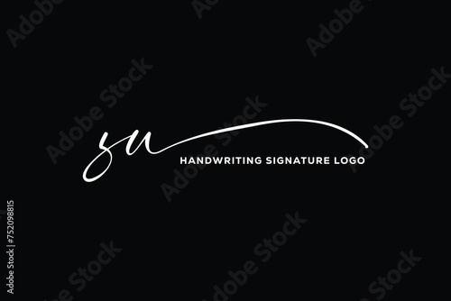 ZU initials Handwriting signature logo. ZU Hand drawn Calligraphy lettering Vector. ZU letter real estate, beauty, photography letter logo design.