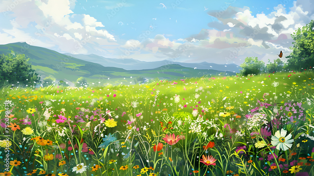 Spring meadow of Blooms
