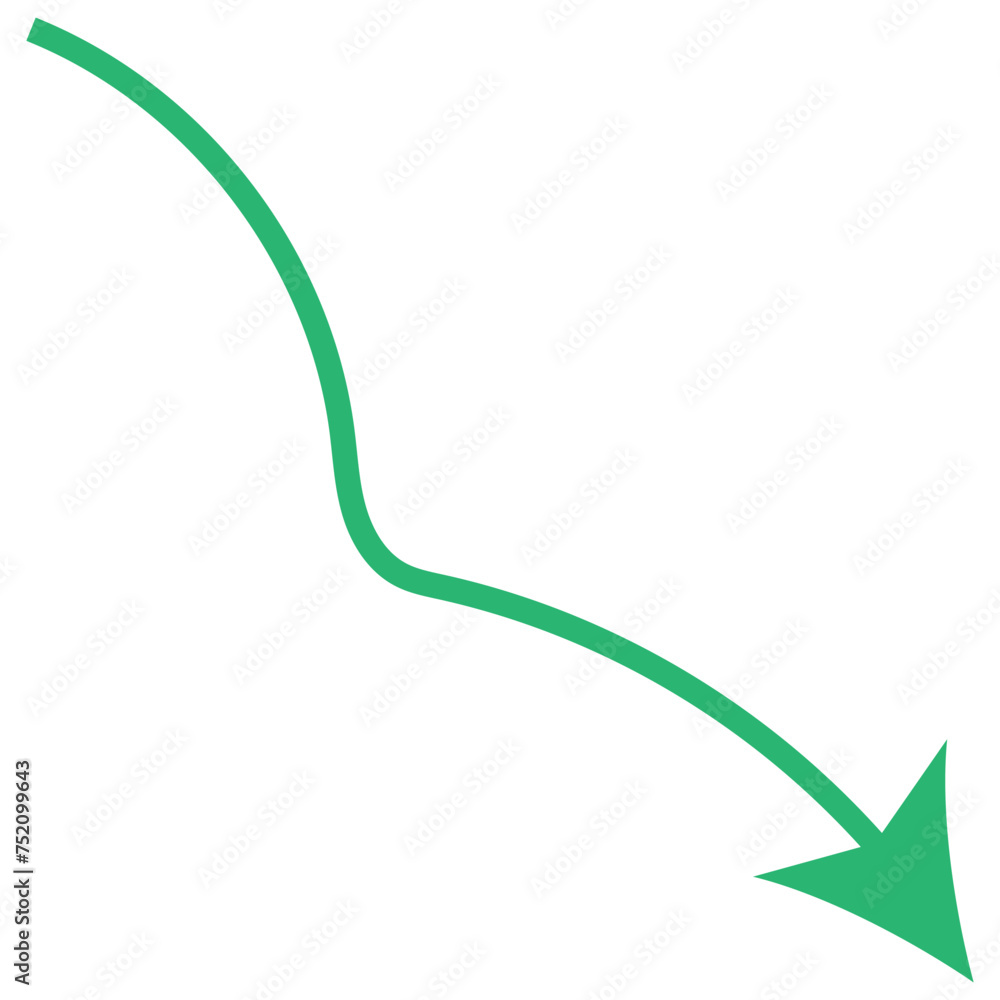 Arrows down. Flat, color arrows show negative growth, arrows indicate fall. Vector illustration Arrows down. Flat, color arrows show negative growth, arrows indicate fall. Vector illustration