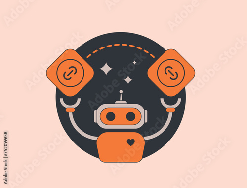 Link building SEO strategy shows backlink growth and domain trust metrics. Link building SEO dashboard displays traffic analysis, authority tracking and ranking improvement vector illustration