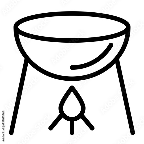 This is the Cooking Pot icon from the Travel and Tours icon collection with an Outline style