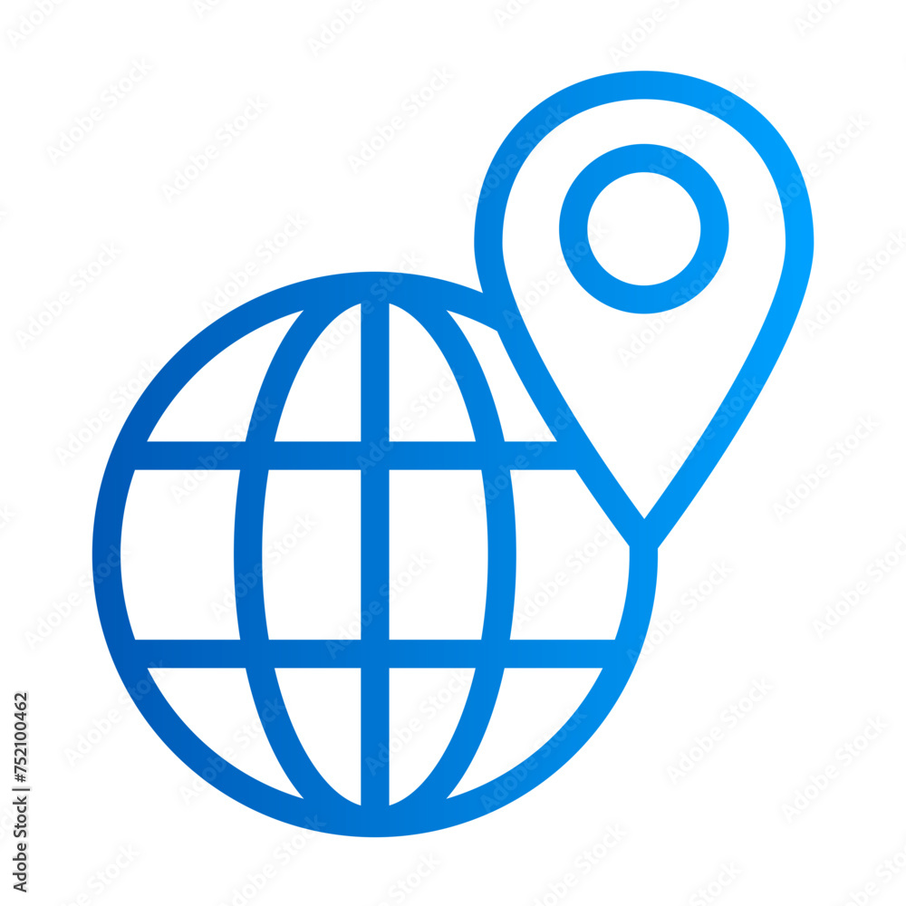 This is the World Map icon from the Travel and Tours icon collection with an Outline Gradient style This is the World Map icon from the Travel and Tours icon collection with an Outline Gradient style
