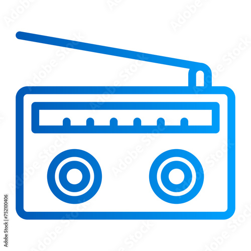 This is the Audio icon from the Travel and Tours icon collection with an Outline Gradient style