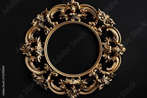 a gold frame with a black background