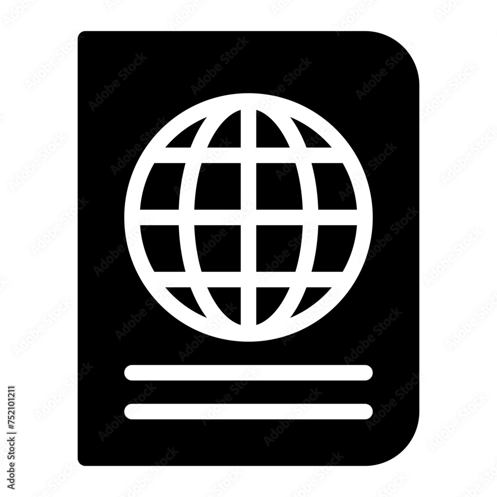 This is the International Passport icon from the Travel and Tours icon collection with an Solid style This is the International Passport icon from the Travel and Tours icon collection with an Solid style