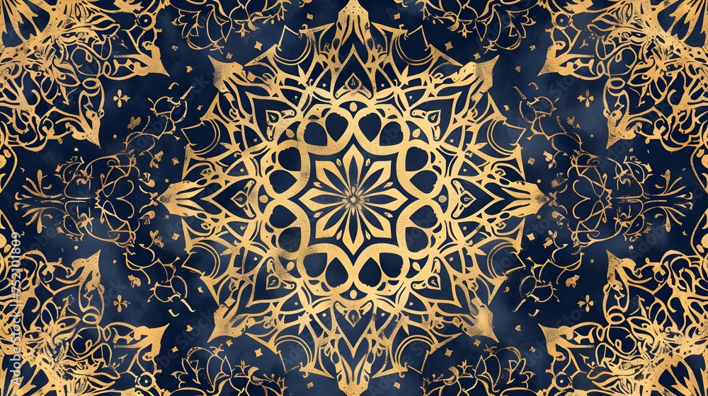 Ornamental luxury mandala pattern background with royal golden arabesque pattern Arabic Islamic east style. Traditional Turkish, Indian motifs. Great for fabric and textile
