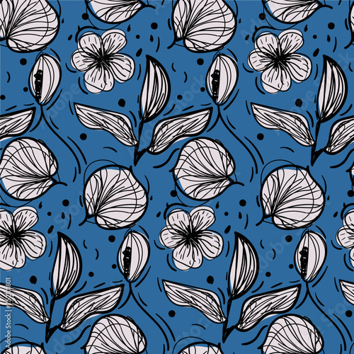 Simple floral seamless pattern for wallpaper template design