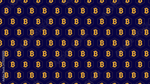 Bitcoin Crypto theme abstract seamless pattern background