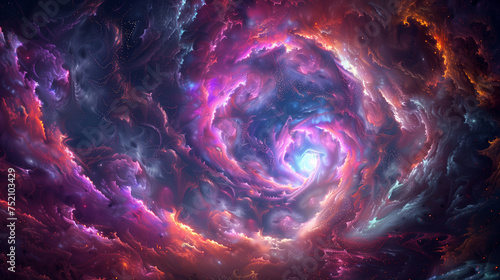 A Vivid Interplay of Colors and Lights in Space