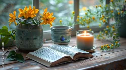 peaceful moments of reading for self-improvement, where knowledge and wellness converge