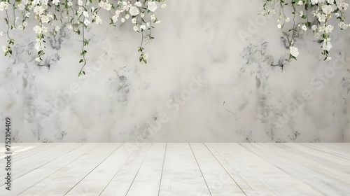 wedding interior wall background with floor andcspace for text 