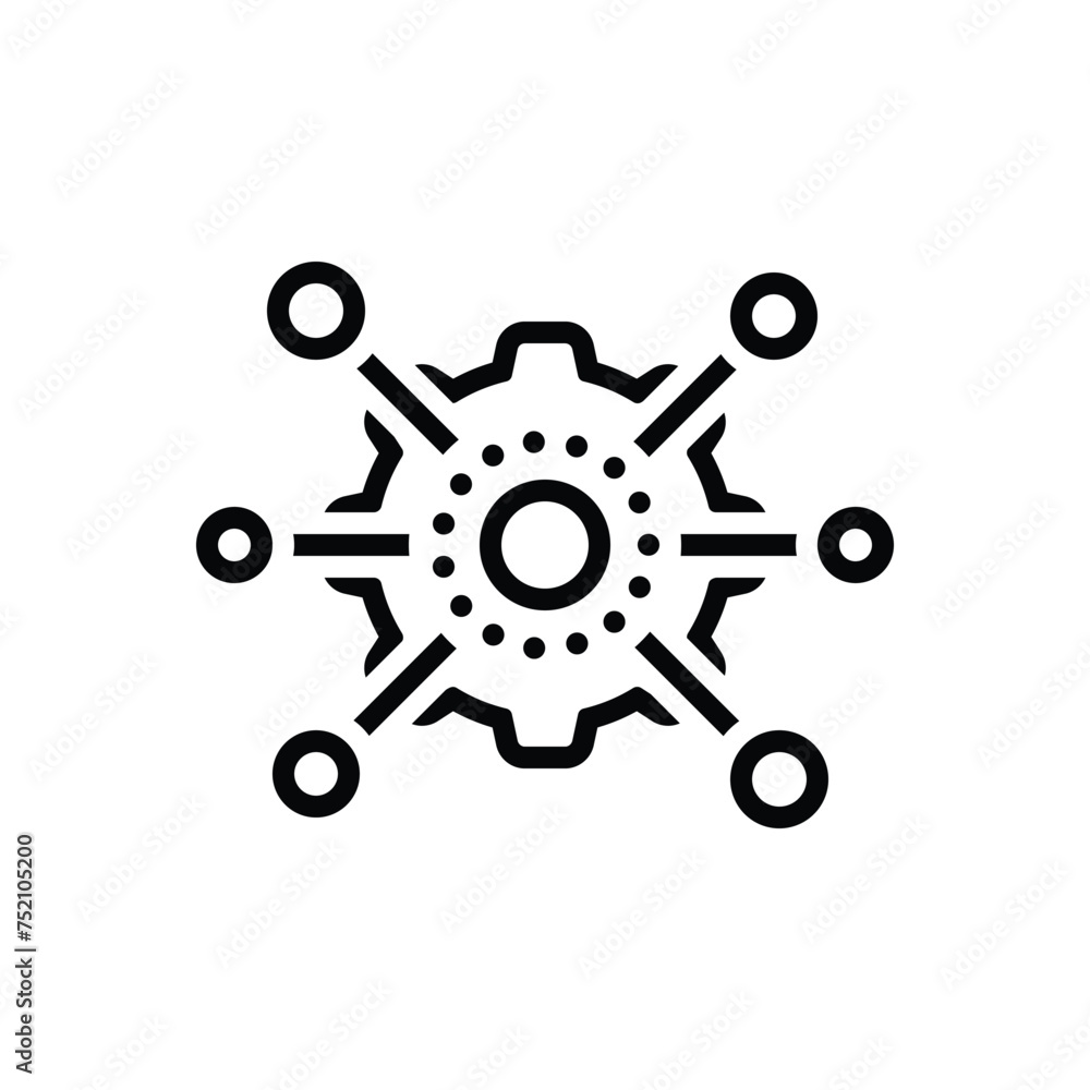 Black line icon for network Black line icon for network
