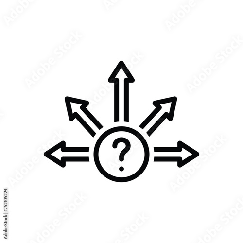 Black line icon for option