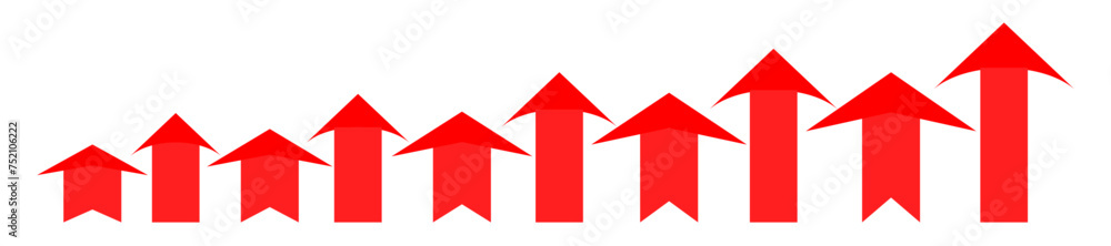 arrows up icon set with two arrow styles. stright arrow red upward sign arrows up icon set with two arrow styles. stright arrow red upward sign