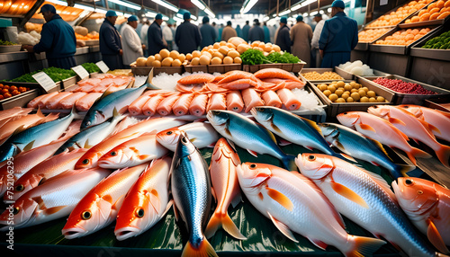 A symphony of colors in a vibrant fish market photo