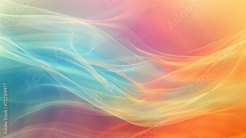 pastel tone rainbow color gradient background of blurry foggy wave lines