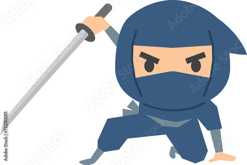 刀を構える忍者のイメージイラスト