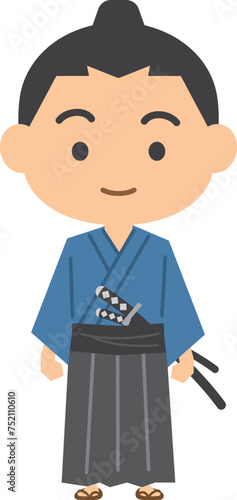 刀を差している侍のイメージイラスト