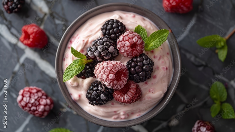 raspberry blackberry smoothie bowl, green, garnish, fresh, healthy raspberry blackberry smoothie bowl, green, garnish, fresh, healthy