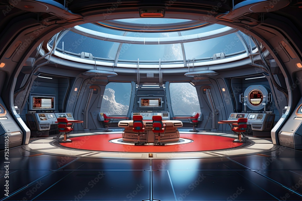 Retro Sci-Fi Space Station Stock Illustration | Adobe Stock