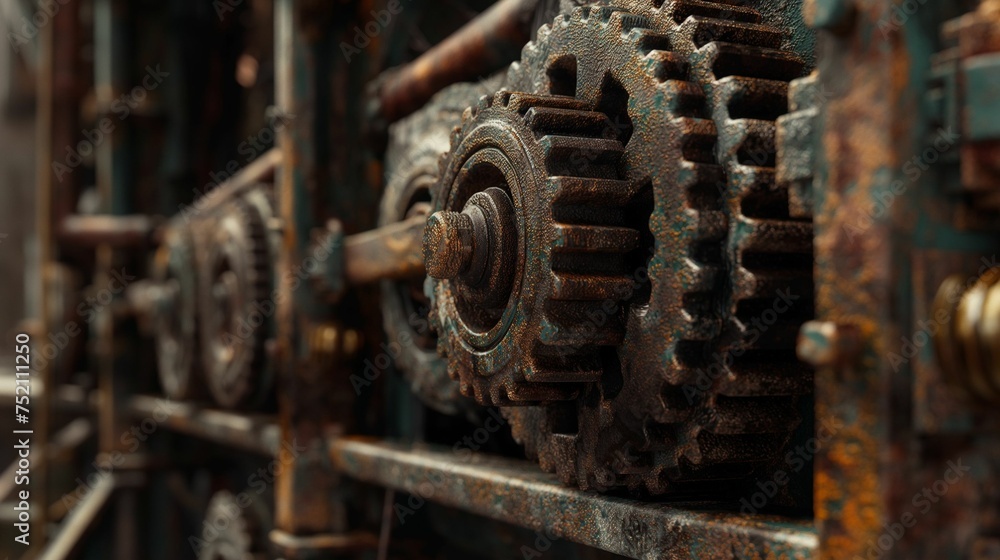 Details of old mechanical gears.