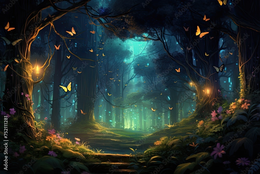 Obraz premium Firefly Forest Wonders