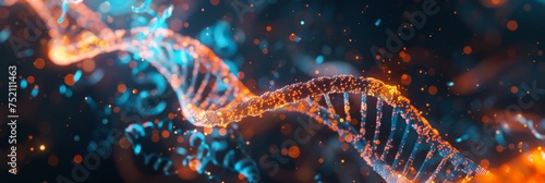 DNA  human structure  science background ,double helix genetic, medical biotechnology, biology chromosome gene DNA abstract molecule medicine blue tone ,3D research health genetic disease, genome photo