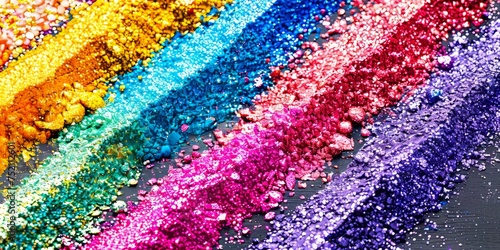 Colorful glitter in rainbow shimmer, perfect for fashion beauty makeup.