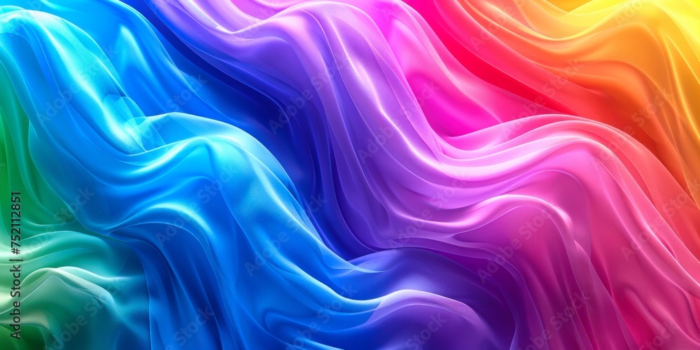 Vibrant rainbow silk waves, colorful texture, fluid abstract art, background. Vibrant rainbow silk waves, colorful texture, fluid abstract art, background.