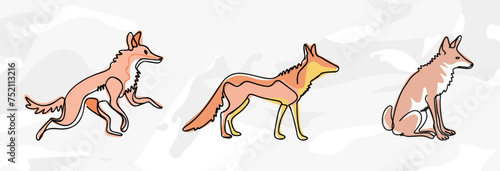 Jackal Lineart-Illustrationen: Vektorgrafik-Bündel