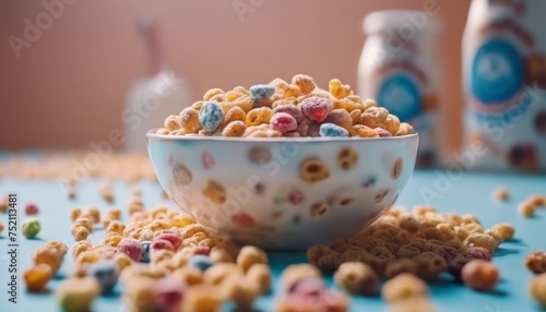 view of aesthetic cereal with milk image background