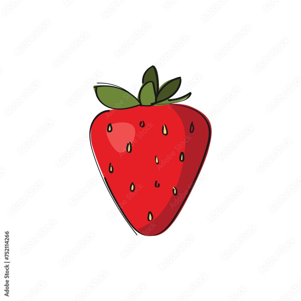 illustration of a hand drawn strawberry illustration of a hand drawn strawberry