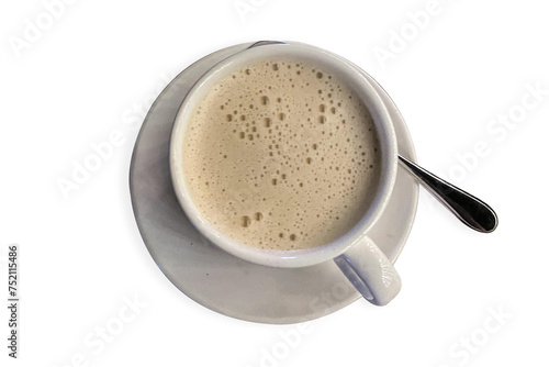 hot drink milk tea on white background