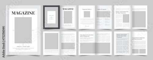 Magazine Layout with Black and White