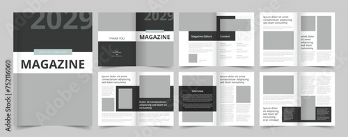 Magazine Layout with Black and White