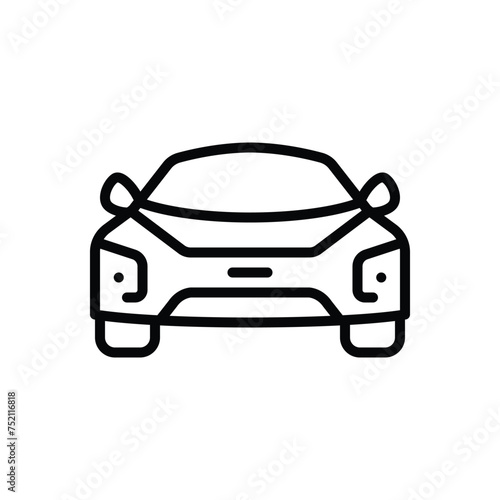Black line icon for car