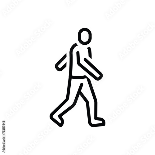 Black line icon for walk