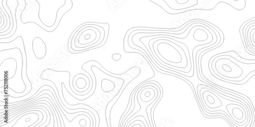 Abstract white topographic map background with lines. Background of the topography map. White wave paper curved reliefs abstract background. The topographic map contour in lines isolated.