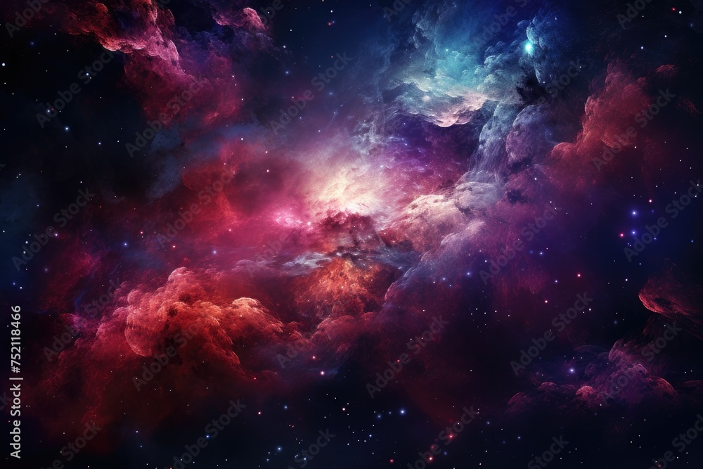 Naklejka premium Nebulae Delights: Cosmic Adventures