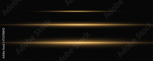 
Horizontal dynamic light golden lines.Bright rays of light. Vector illustration.Bright golden flashes and highlights.