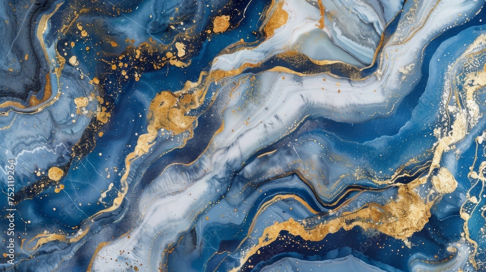 Sophisticated gold-veined blue marble design. Abstract blue and gold marble texture. Fluid art pattern with golden veins. Sophisticated gold-veined blue marble design. Abstract blue and gold marble texture. Fluid art pattern with golden veins.