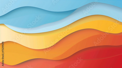 Colorful abstract background, waves with papercut overlap layers