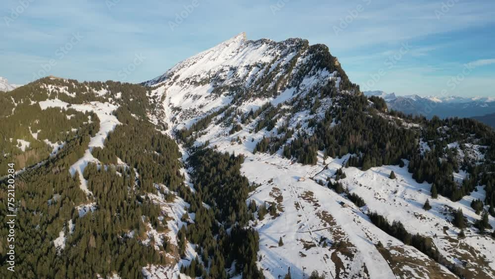 Amden Weesen Switzerland big mountain rotating aerial Amden Weesen Switzerland big mountain rotating aerial