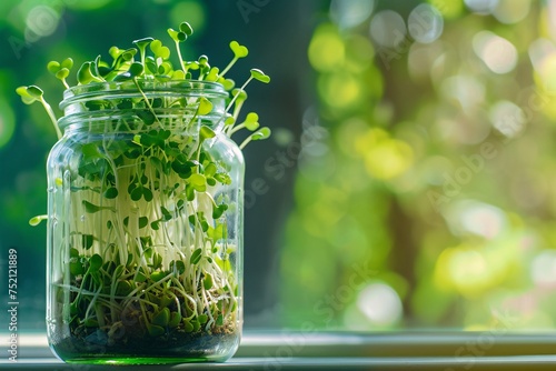 a jar with sprouts in it © Victor
