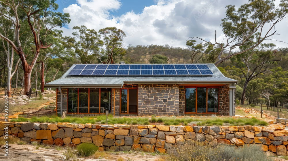 A house with a solar panel installed on its roof