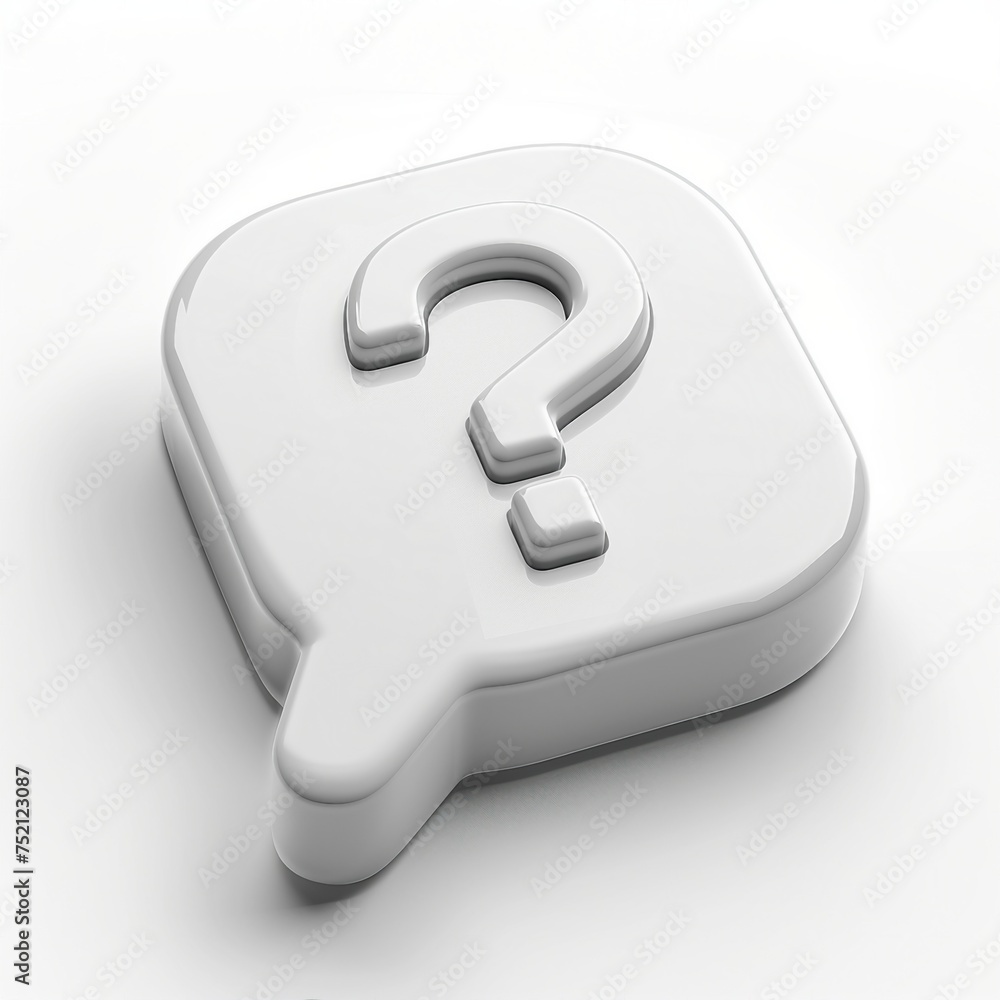 icon help, 3D render, white background, generative AI icon help, 3D render, white background, generative AI